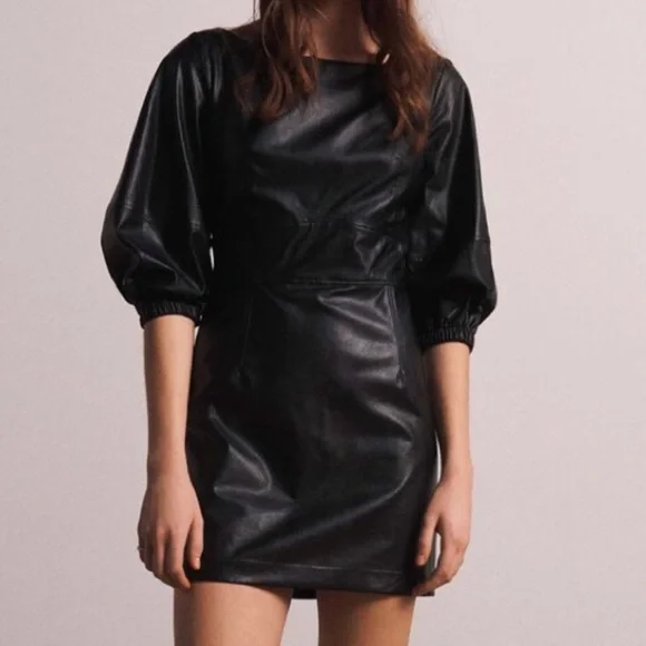 ba&sh Dresses Bash Black Faux Leather Mini Dress Poshmark